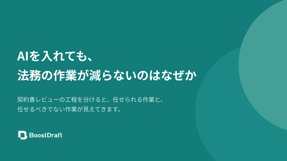 AIを入れても法務の作業が減らないのはなぜか